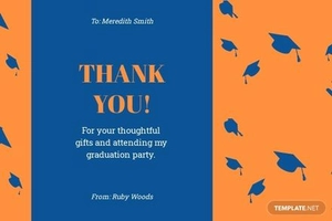 Graduation Gift Thank You Card Template