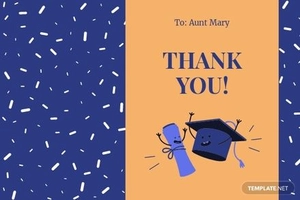 Simple Graduation Thank You Card Template