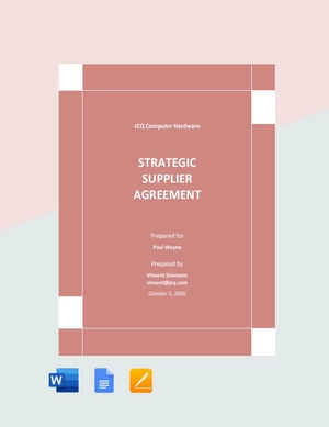 Strategic Supplier Agreement Template