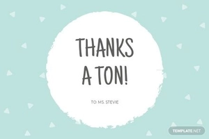 Cute Teacher Thank You Card Template