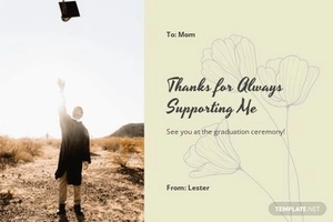Graduation Photo Thank You Card Template