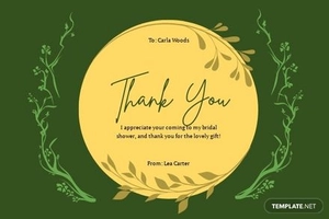 Thanks For Coming Bridal Shower Card Template