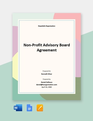 Non-Profit Advisory Board Agreement Template