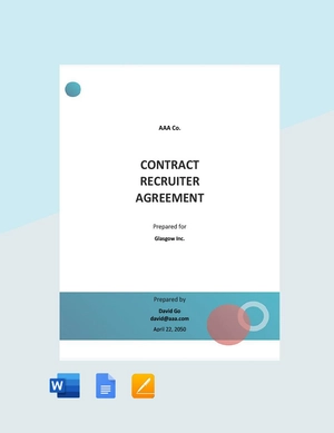 Contract Recruiter Agreement Template