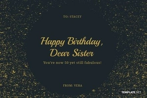 Personalised 50th Birthday Card Template