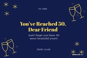 Happy 50th Birthday Card Template