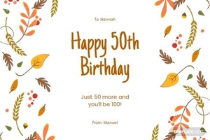 Funny 50th Birthday Card Template
