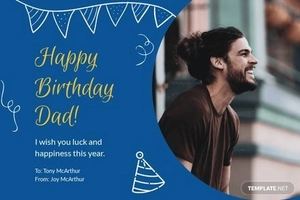 Photo Birthday Card Template For Dad