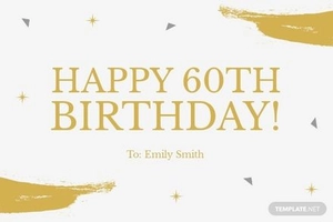 60th Birthday Card Template For Brother