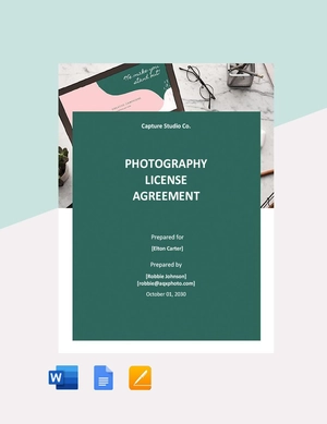Photography License Agreement Template