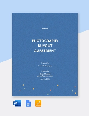 Photography Buyout Agreement Template Photography Buyout Agreement Template