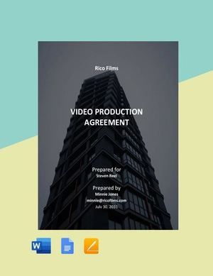Video Production Services Agreement Template