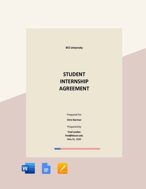 Student Internship Agreement Template
