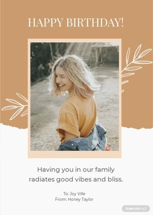 Birthday Card Template For Sister In Law