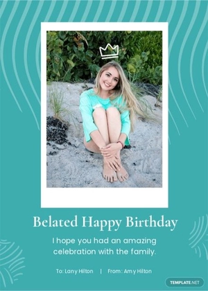 Belated Birthday Card Template For Sister