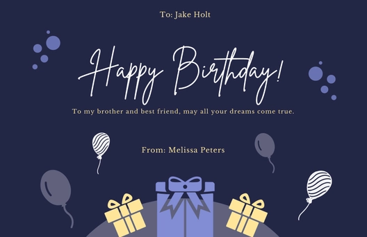 Happy Birthday Card Template For Brother