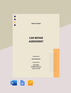 Car Repair Agreement Template Car Repair Agreement Template