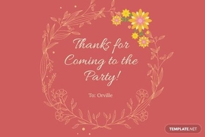 First Birthday Thank You Card Template