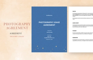 Photography Usage Agreement Template