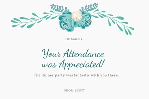 Simple Thank You For Coming Card Template