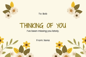 Thinking Of You Greeting Card Template
