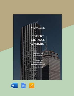 Student Exchange Agreement Template Student Exchange Agreement Template