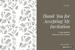 Thank You For Coming Card Template