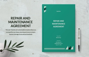 Repair And Maintenance Agreement Template Repair And Maintenance Agreement Template