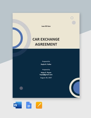 Standard Car Exchange Agreement Template