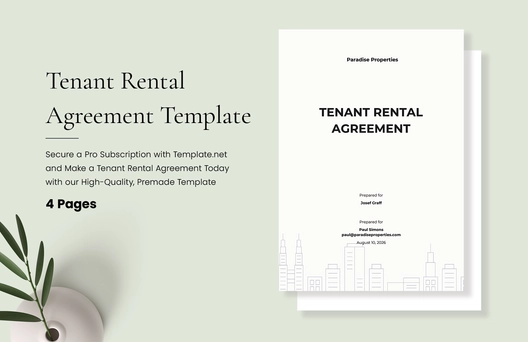 Tenant Rental Agreement Template