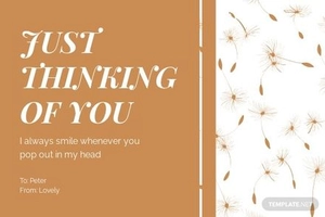 Just Thinking Of You Card Template