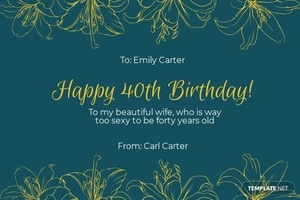 Printable 40th Birthday Card Template