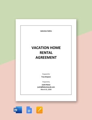 Vacation Home Rental Agreement Template
