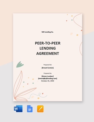 Peer-to-Peer Lending Agreement Template