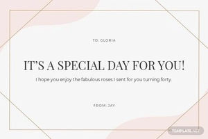 Happy 40th Birthday Card Template