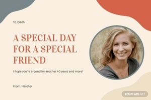 40th Birthday Card Photo Template