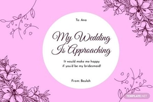 Floral Bridesmaid Card Template