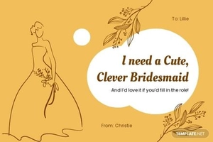 Be My Bridesmaid Card Template