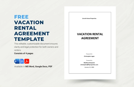 Vacation Rental Agreement Template