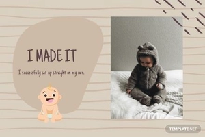 Baby Boy Milestone Card Template
