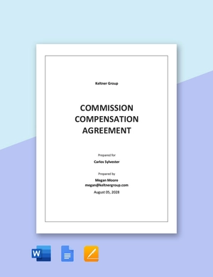 Commission Compensation Agreement Template