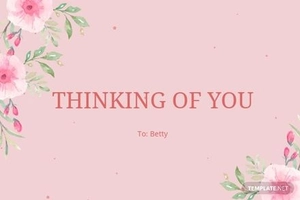 Thinking of You Card Template For Kids