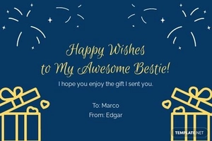 Boy Best Friend Birthday Card Template