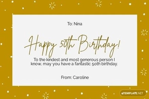 Best Friend 50th Birthday Card Template