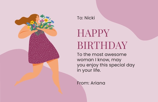 Birthday Card Template For Bestie