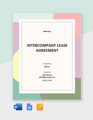 Intercompany Lease Agreement Template