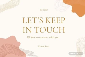 Creative Keep In Touch Card Template