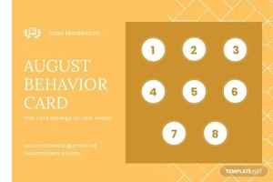 Behavior Punch Card Template
