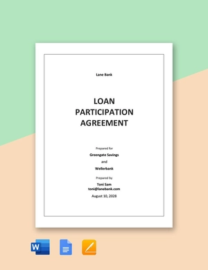 Loan Participation Agreement Template