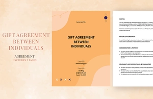 Gift Agreement Between Individuals Template